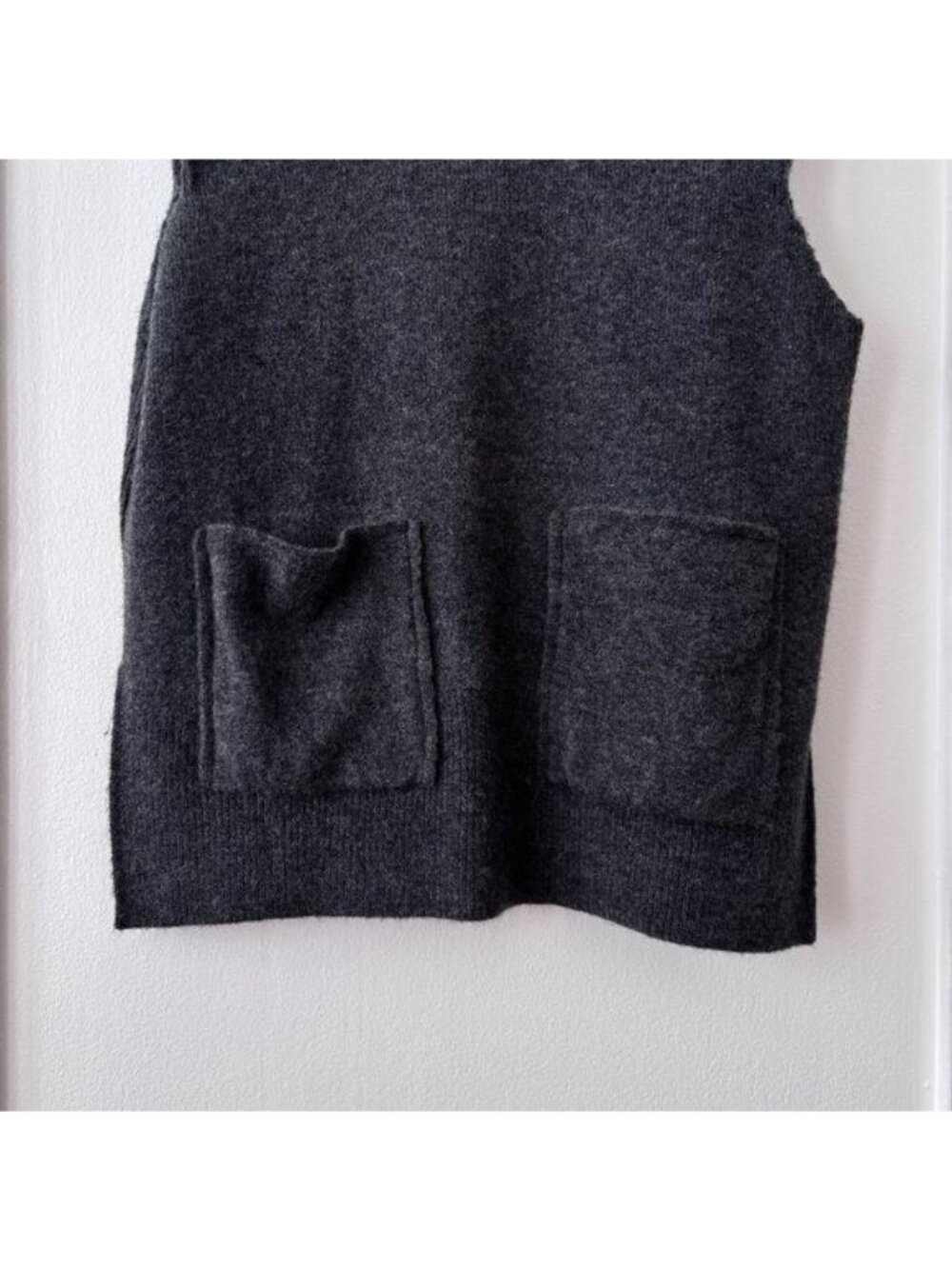 Zara Charcoal Knit Two Piece Set Sleeveless Top & Midi Skirt Minimal Size S - Picture 6 of 11